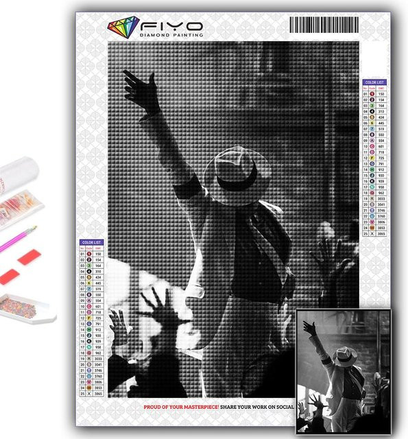 5D-Diamantgemälde Michael Jackson zum Selbermachen von FIYO, Multicolor, B x H: 20 x 30 cm - Bild 1