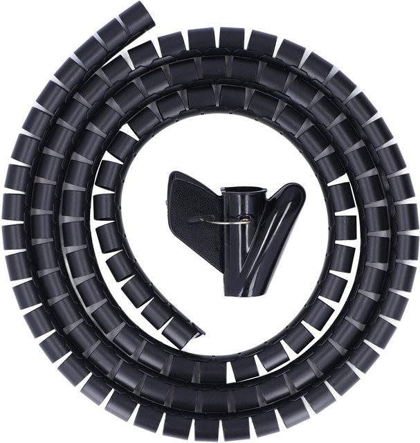 OutsideWorld Spiralkabel-Wrap-Organizer Kabelmanagementsystem in Schwarz, Durchmesser: 2 cm - Bild 1