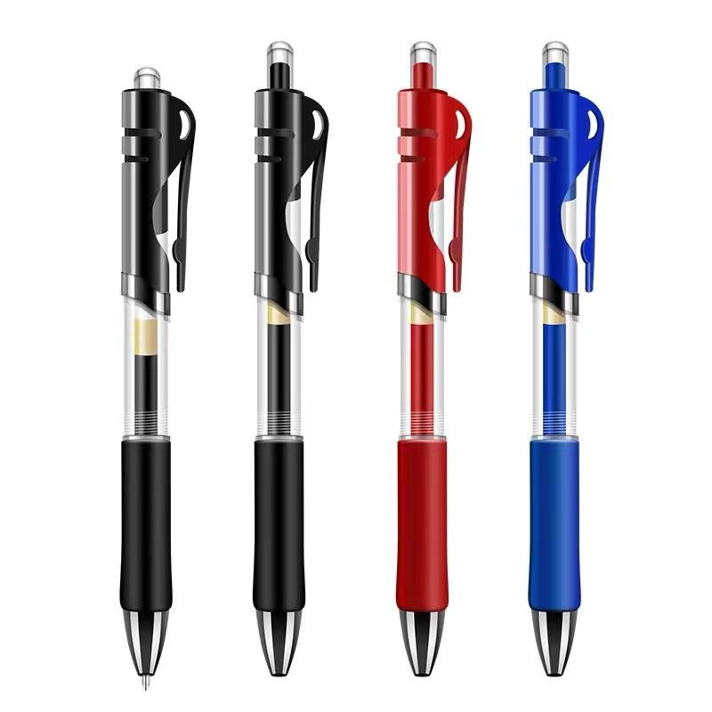 LEYIN Gelstifte Set mit 12 Stück, einziehbare Kugelschreiber in Schwarz, Rot und Blau, 0,5 mm Stiftstärke - Bild 3