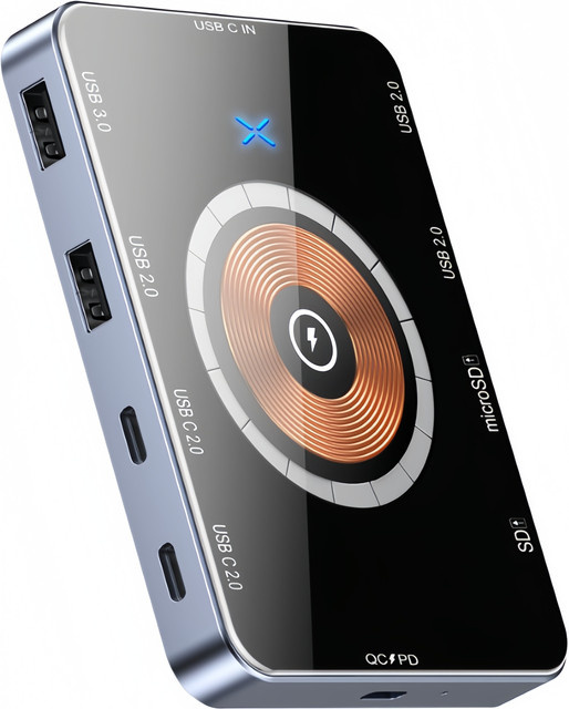 Bytelike 10-in-1 USB 3.0 Hub mit Wireless Charger, PD 100W und SD/TF Kartenleser, USB-C - Bild 1