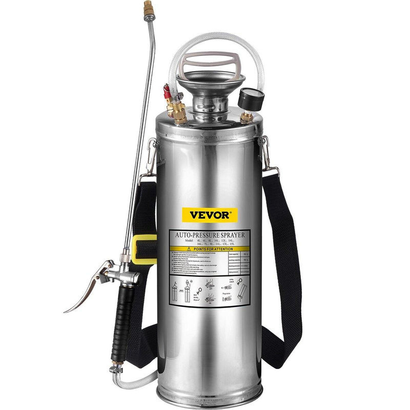 Buying Solutions MB Drucksprühgerät aus Edelstahl in Silber mit 10 l Volumen, verstellbare Düse und verstellbarer Schultergurt - Bild 6