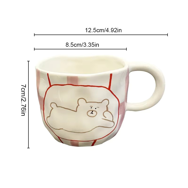 Exquisiter Keramikbecher mit niedlichem Bären-Design für Kaffee, Milch oder Haferflocken - Bild 3