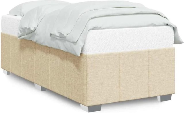 vidaXL Bettgestell ohne Matratze in Creme mit Stoffbezug, B/T: 100 x 200 cm - Bild 1