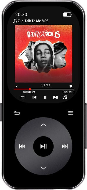 Famue BL15 Tragbarer MP3-Player mit 64GB Speicher, Bluetooth 5.4, HiFi-Sound und E-Book-Funktion, Schwarz - Bild 1