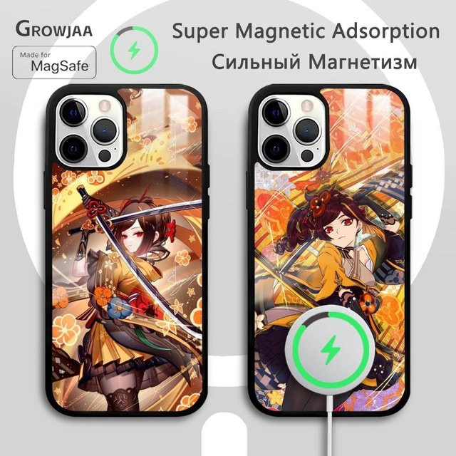 Chiori Genshin Impact Handyhülle für iPhone mit MagSafe Spiegel und Wireless Magnetic Funktion, Multicolor - Bild 1