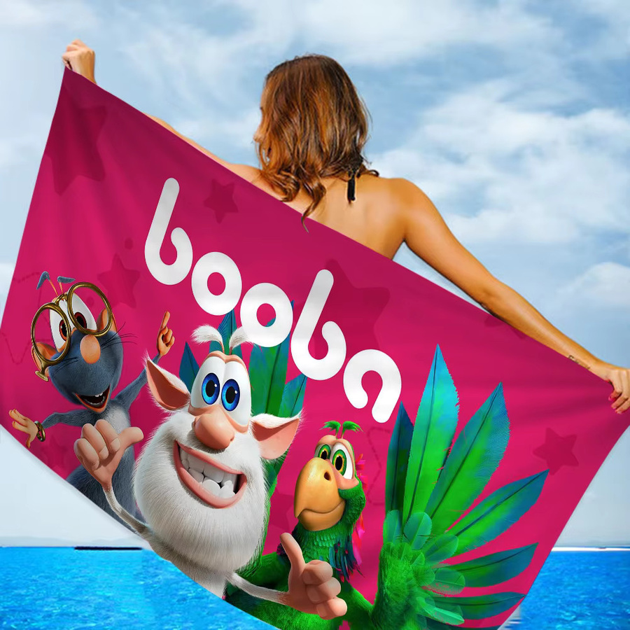 Personalisierbares Cartoon B-Booba Strandtuch für Kinder aus Baumwolle, Mehrfarbig - Bild 4
