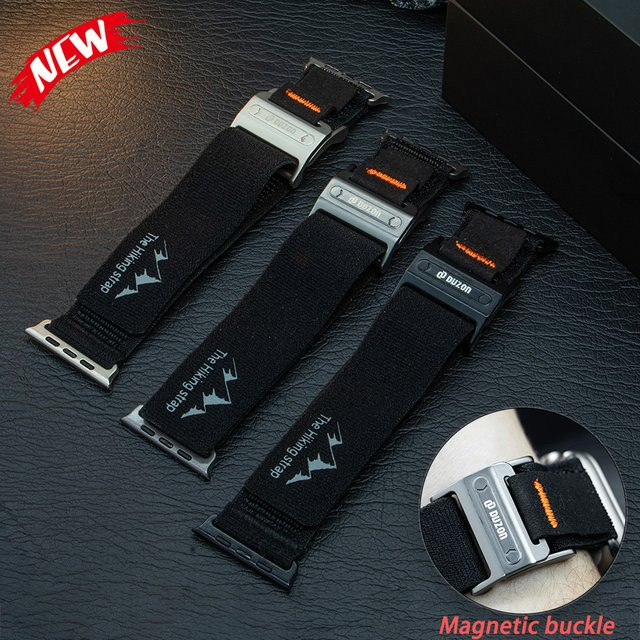 CAOWTAN Uhrenarmband Nylon, Schwarz - Bild 1