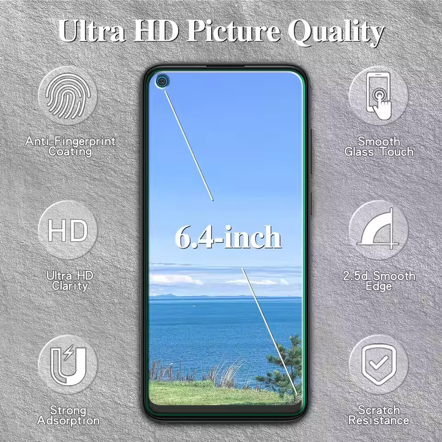 3 Stück Displayschutzfolien aus gehärtetem Glas für Samsung Galaxy A11 und M11, transparent - Bild 3