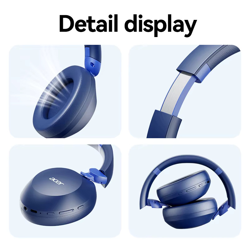 Acer Ohr653 Over-Ear-Bluetooth-Kopfhörer in Blau mit Geräuschunterdrückung und 50 Stunden Akkulaufzeit - Bild 3