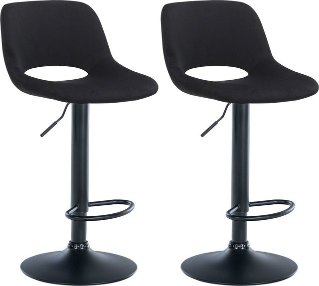 CLP 2er Set Barhocker Camden mit Samt-Bezug in modernem Design - Bild 1
