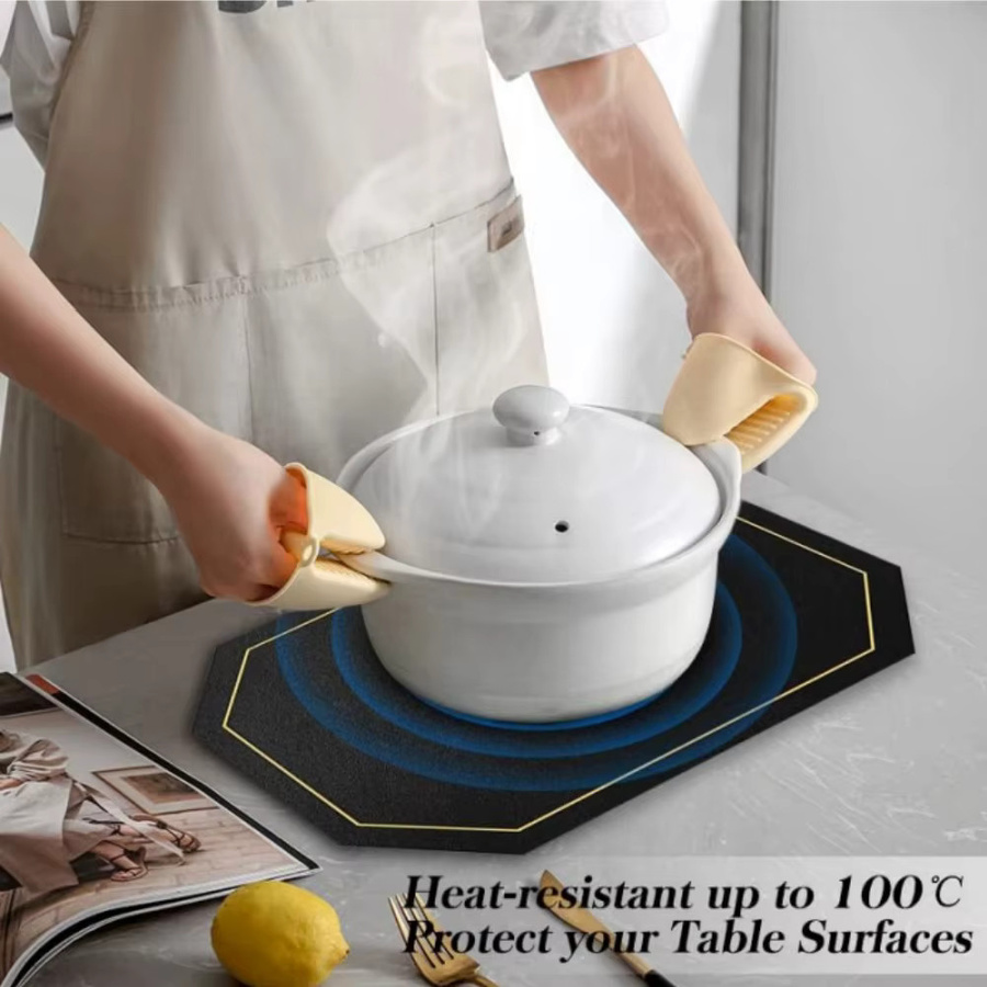 Leeseph Set aus Tischsets und Untersetzern aus Kunstleder, mehrfarbig, hitzebeständig und rutschfest, B/T: 43 x 30 cm - Bild 5