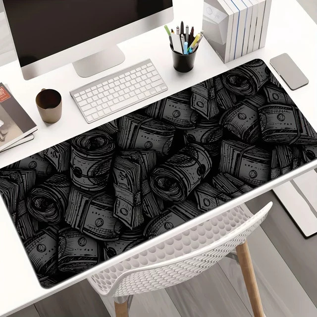 MRGLZY Money Coin Mauspad extra groß, schwarz, B/T: 90 x 40 cm - Bild 1