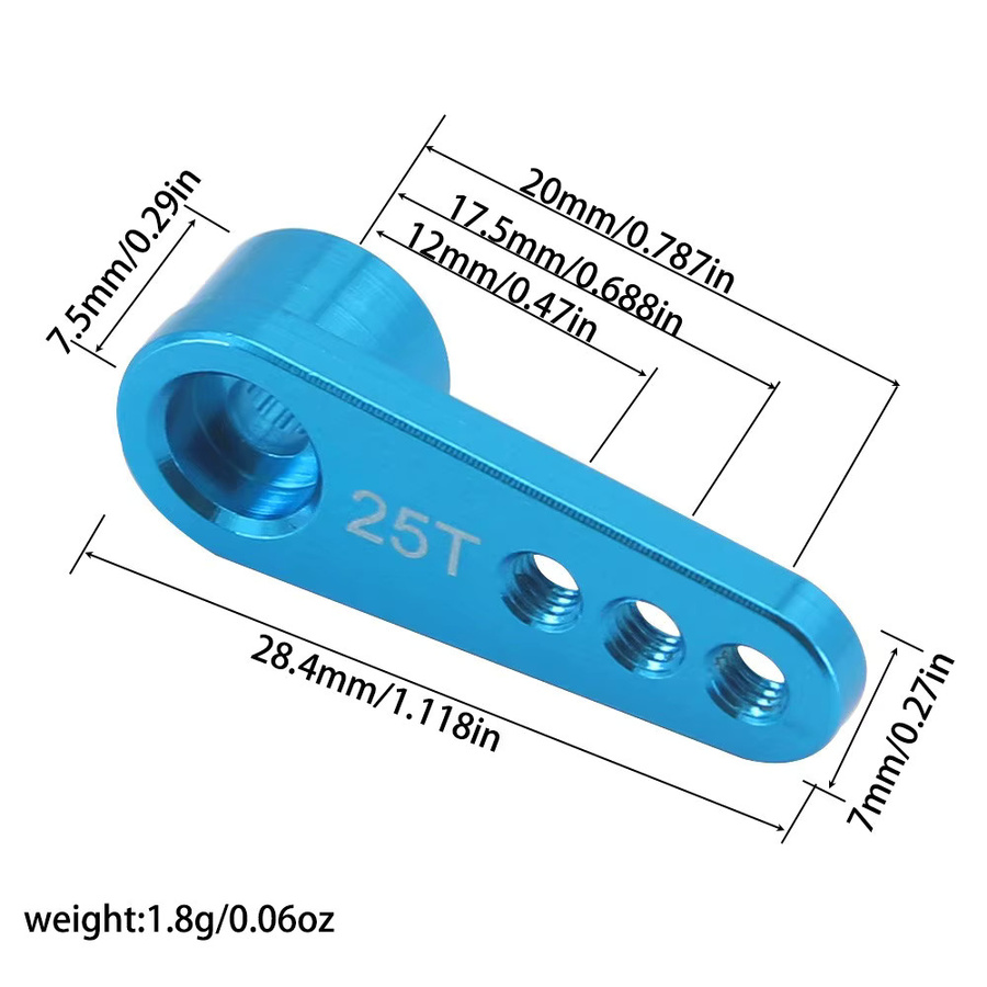 AJRC Metall Servo Arm, 25t, für 1/10 Rc Auto, Rot - Bild 2