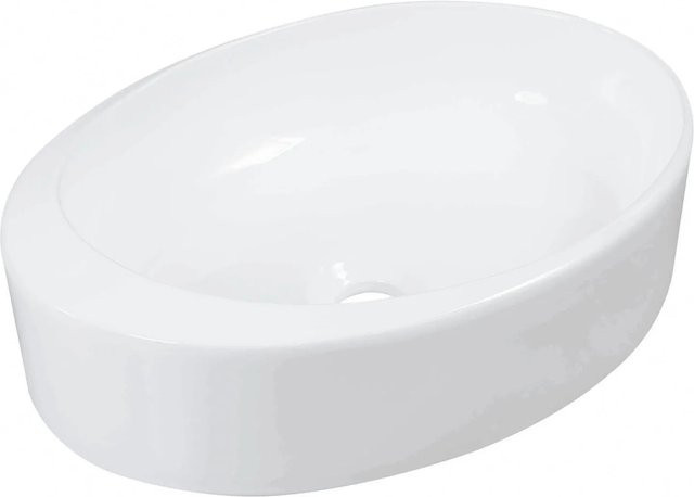 Kerra Aufsatzwaschbecken KR-9035 aus Keramik in Weiß Glänzend mit ovaler Form - Bild 1