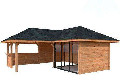 PALMAKO Pavillon Bianca Set 209 Slide aus Fichtenholz in Braun, B/H/T: 588 x 319 x 588 cm - Bild 1