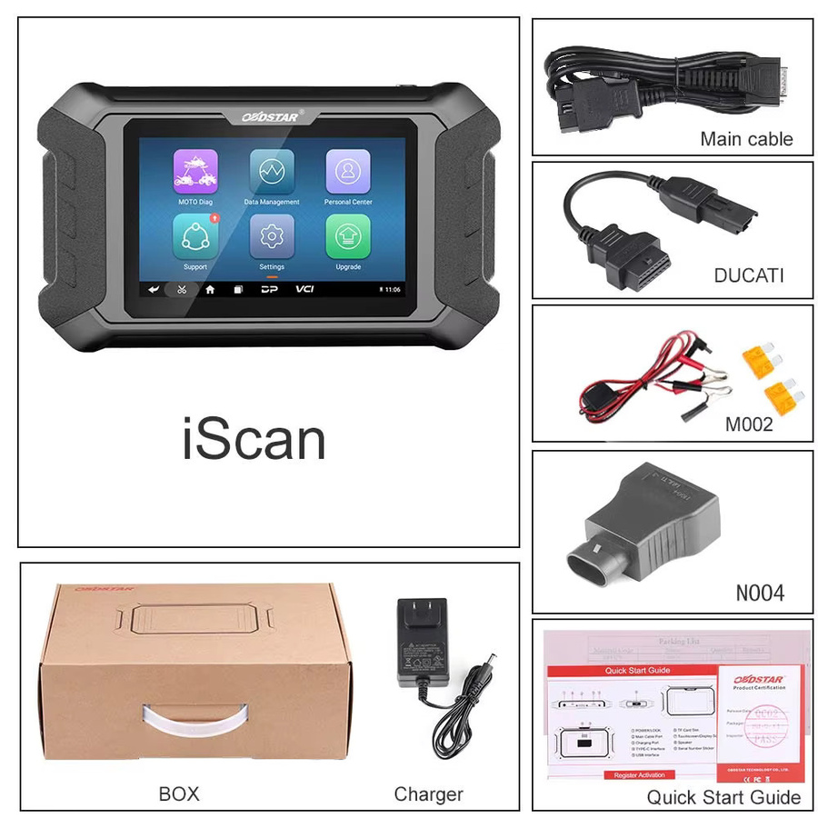 OBDSTAR iScan Motorrad-Diagnosetool für DUCATI in Schwarz mit IMMO-Programmierung, Diagnose und Cluster-Kalibrierung - Bild 2