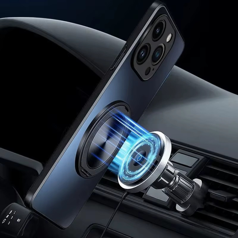 Magnetische Schutzhülle mit Ring-Ständer für ZTE Nubia Z60S Pro und Nubia Z70 Ultra, Matte Stoßstange, Anti-Fingerprint, Farben: Blau oder Schwarz - Bild 2