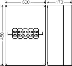 Hensel Kabelabzweigkasten K 9951 Distribution Board aus Kunststoff, 5-polig, 6-95qmm, B/T/H: 45,0 x 30,0 x 17,0 cm - Bild 1