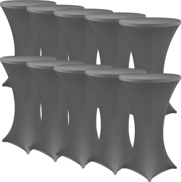 NYVI Stehtischhusse NYVIGala 10er Set Anthrazit elastische Stretchhusse für runde Stehtische und Bistrotische Durchmesser: 70-75 cm - Bild 1