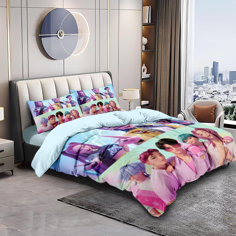 Rumi K-Pop Bettwäscheset Demon Hunters Thema, 2-seitiger Druck, Multicolor, Polyester, B/H: 172 x 218 cm - Bild 2