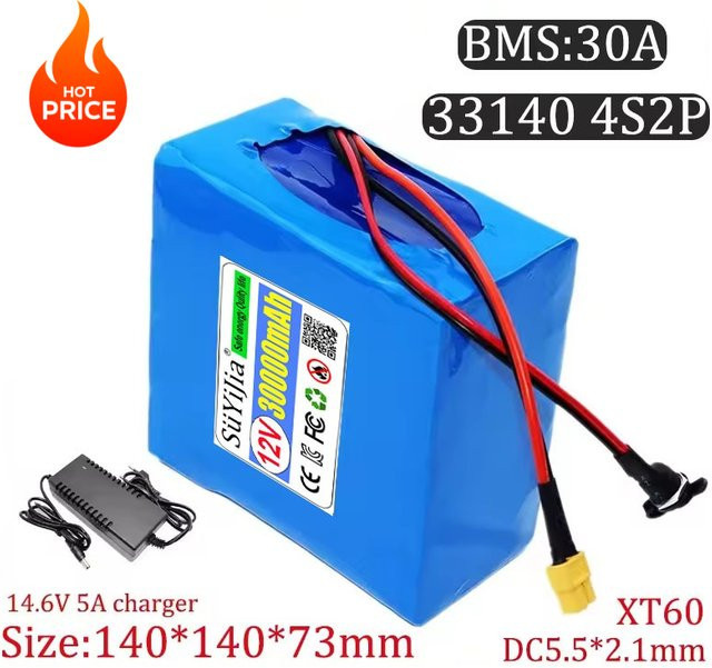 SUYIJIA LiFePO4-Akku 12 V 30 Ah 30000 mAh mit eingebautem 30 A BMS in Blau - Bild 1