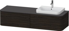 Duravit Waschtischunterschrank Happy D.2 Plus mit 2 Auszügen, Nussbaum gebürstet, Braun, B: 160 cm, H: 35,4 cm, T: 55 cm - Bild 1