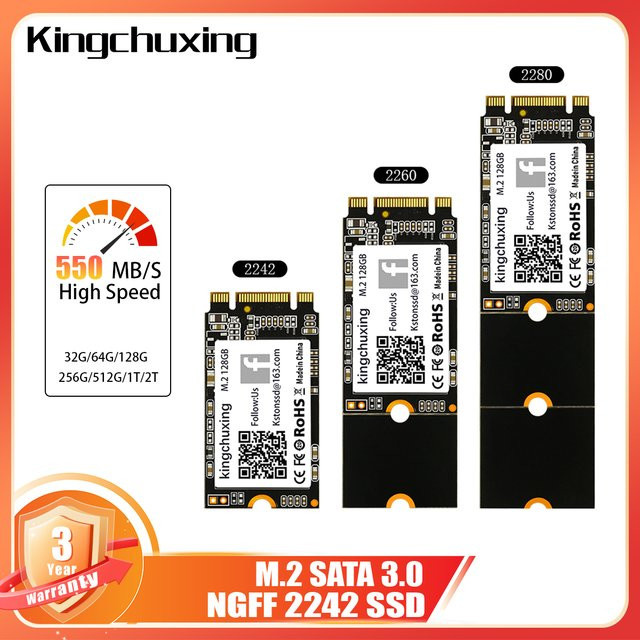 Kingchuxing M.2 NGFF SATA SSD in Schwarz für die Formate 2280, 2260 und 2242 - Bild 1
