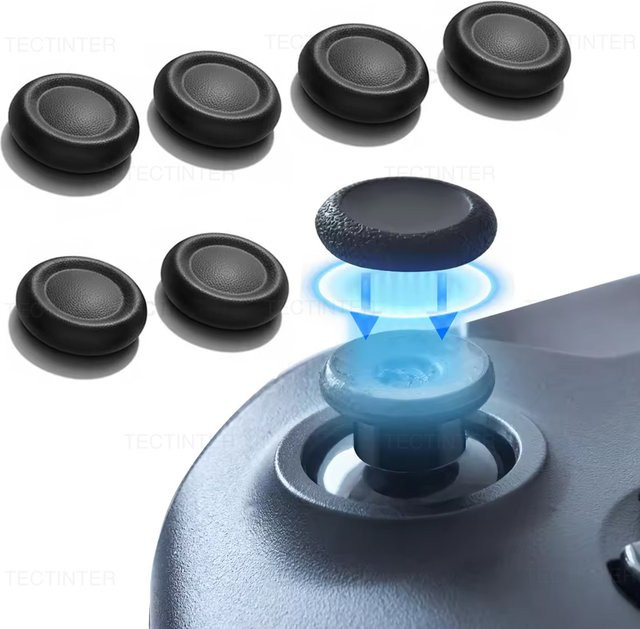 TECTINTER Joystick Ersatz Kappen für Xbox Serie X S und PlayStation PS5 PS4 Controller Thumbstick Grip Abdeckung in Schwarz - Bild 1