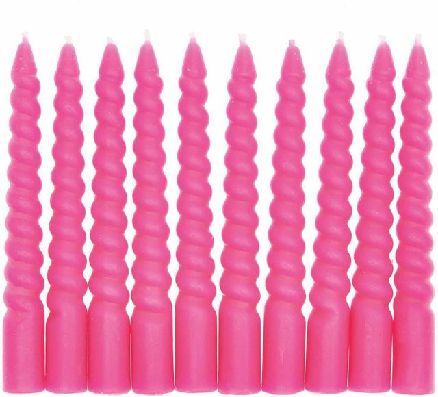 Rico Design Spiralkerzen in Neon Pink, Durchmesser: 1,2 cm, Höhe: 10 cm - Bild 1