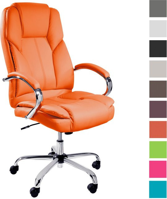 TPFLiving Premium XXL-Bürostuhl DALLAS Executive Chair aus Kunstleder in Orange, belastbar bis 215 kg - Bild 1