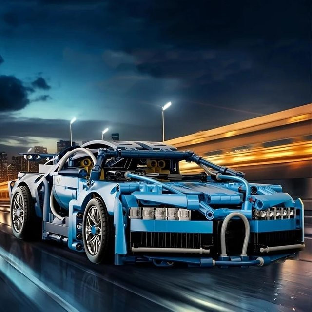 Yiran toy Sportwagen Bauset Blau 1690-teiliges Set ab 14 Jahren - Bild 1