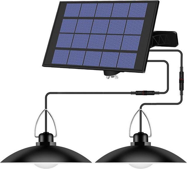 TOMTOP JMS Solarbetriebene Pendelleuchte aus Metall mit verstellbarem Panel und Dämmerungssensor, IP65 wasserdicht, LED, weiß - Bild 1