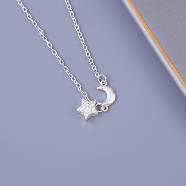 Anhänger-Halskette 925 Silber, Kristall, Damen - Bild 1