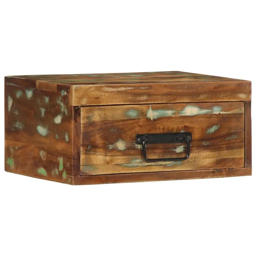 vidaXL Wand-Nachttisch aus massivem Altholz in Braun, B/T/H: 40 x 19 x 30 cm - Bild 2