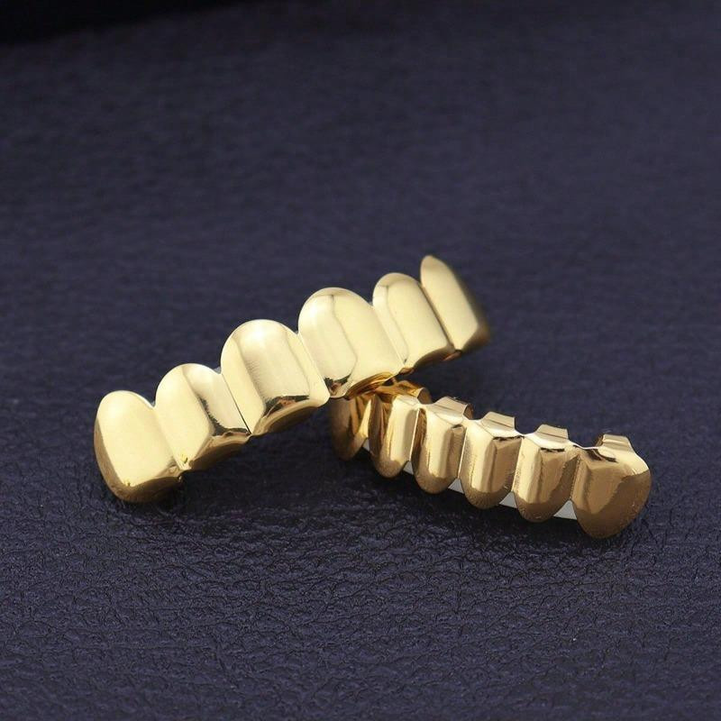 YIRAN Zahnkappen Hip Hop, 14K Gold Plated, Kupfer, Unisex - Bild 2