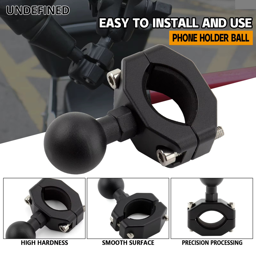 Kugelkopf-Montageadapter für GoPro 10 9 8 in Schwarz, 25 mm Clip für Motorrad und Fahrradlenker zur Rückspiegelhalterung - Bild 3