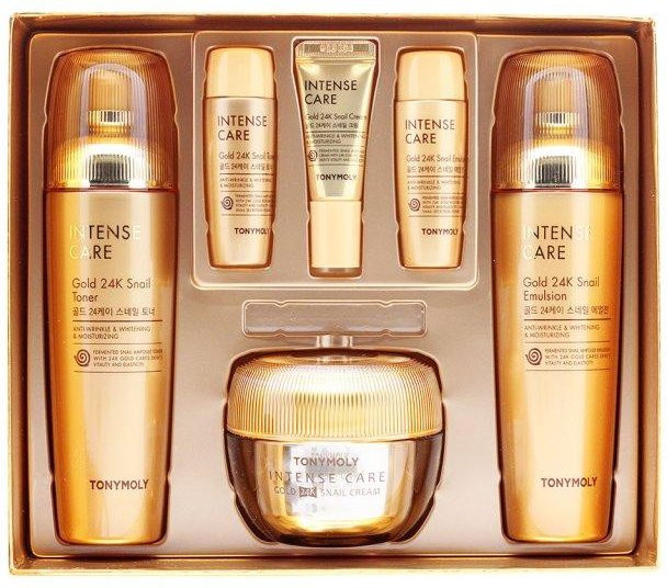 TONYMOLY Intensive Pflege Gold 24K Schnecke Hautpflege Set, Unisex - Bild 1