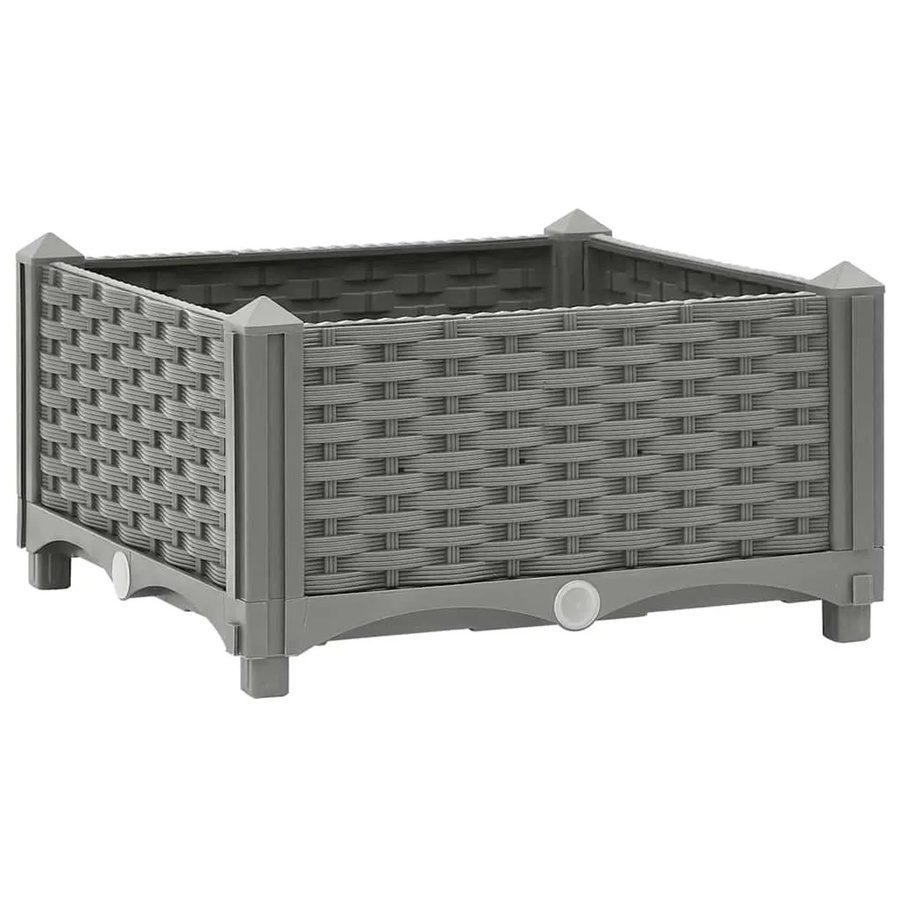 vidaXL Hochbeet aus Polypropylen in Hellgrau, B/T/H: 40 x 40 x 23 cm - Bild 2