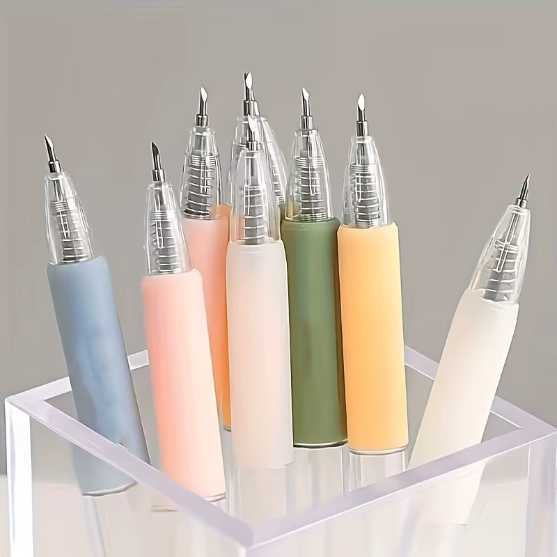 6-teiliges Set einziehbare handgefertigte Graviermesser-Stifte in Multicolour für kreative Bastelarbeiten und Schule - Bild 2