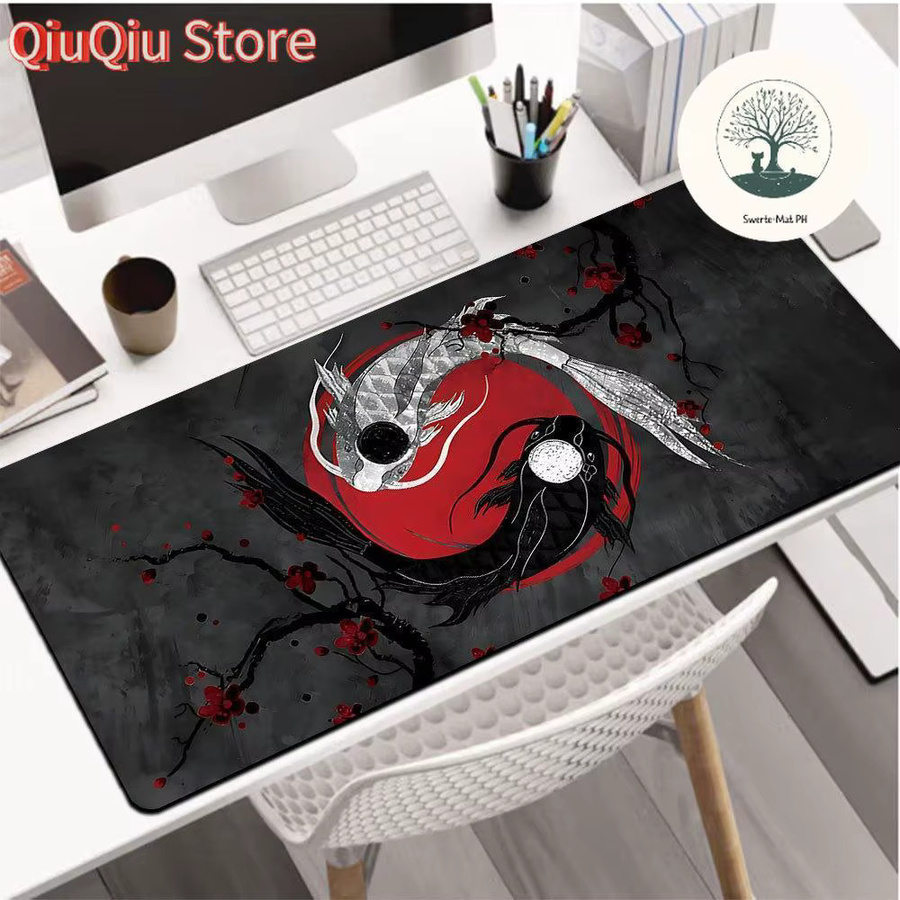 Potdemiel Mauspad Yin Yang Tai Chi Fish Multicolor B/T: 80 x 40 cm - Bild 2