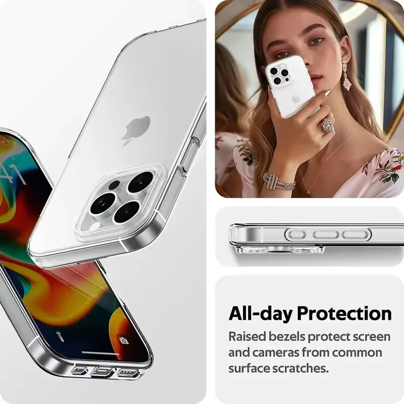 Arvin Ultradünne TPU Handyhülle in Transparent für iPhone 16 15 14 13 12 11 Pro Max Mini XR X XS Max 8 Plus - Bild 3