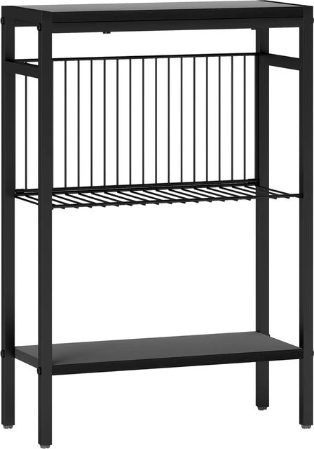 HOMCOM Beistelltisch im Industrie-Look aus Spanplatte und Stahl, Schwarz, B: 18 cm, T: 43 cm, H: 62,5 cm - Bild 1