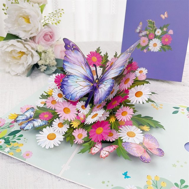 3D-Schmetterlings-Pop-up-Grußkarten in Multicolour für Geburtstag, Hochzeit und Valentinstag - Bild 1