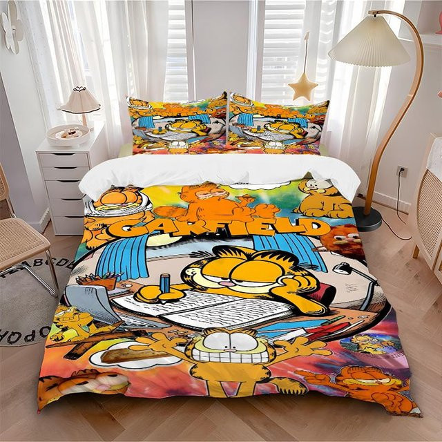 3er Set Garfield Comic Bettwäsche aus Polyester, Mehrfarbig, B/H: 200 x 200 cm - Bild 1