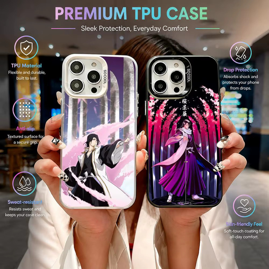 Byakuya Kuchiki Handyhülle für iPhone 11 bis 17 Pro Max Aurora TPU Hülle in Multicolour, stoßfeste und schlanke Schutzhülle - Bild 2