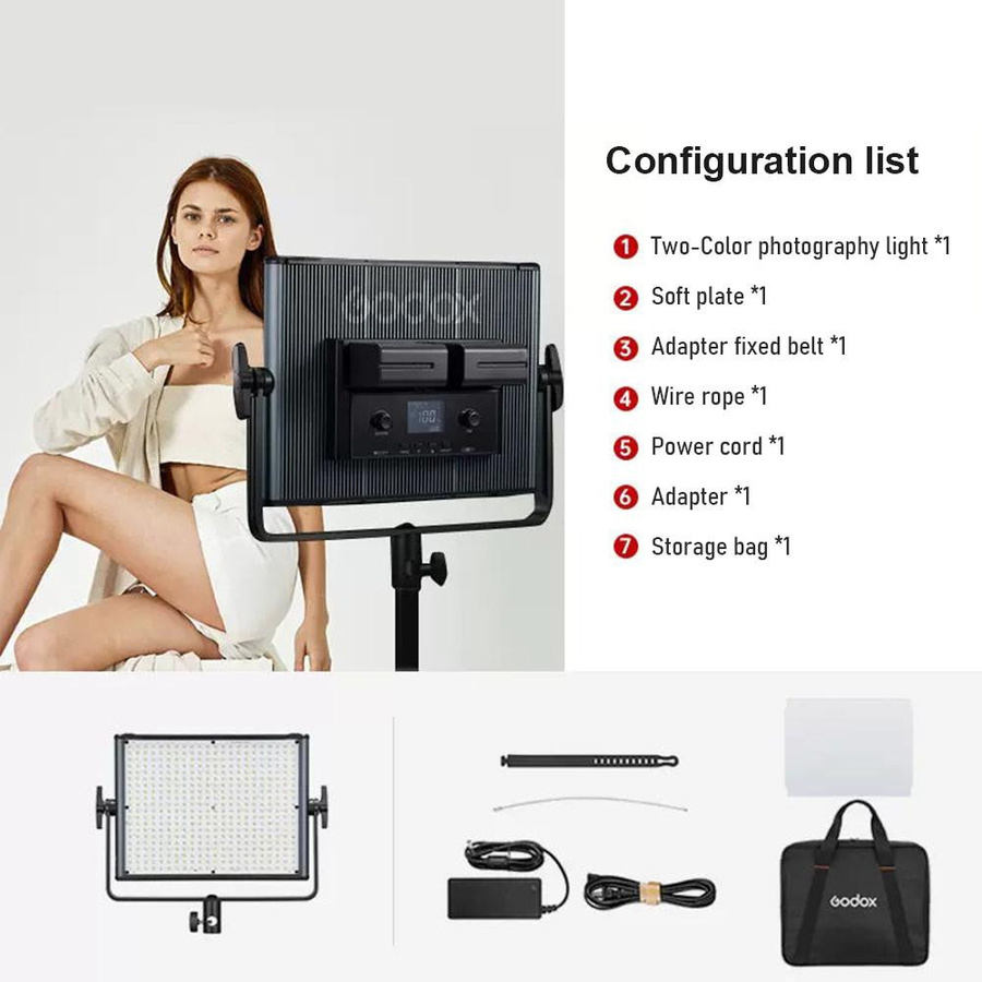 Godox LDX50Bi zweifarbiges LED-Fotolicht mit 65 W und 11 Lichteffekten in Schwarz - Bild 4