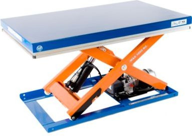 Edmo Lift Scheren-Kompakthubtisch TL 1000XB in Blau und Orange mit 1000 kg Tragkraft - Bild 1