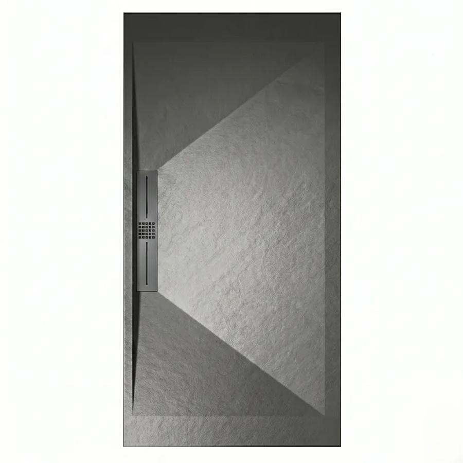Mirlo Edis Duschwanne aus Mineralguss, rechteckig, extra flach, Anthrazit, B: 180 cm, T: 70 cm, H: 3 cm - Bild 2