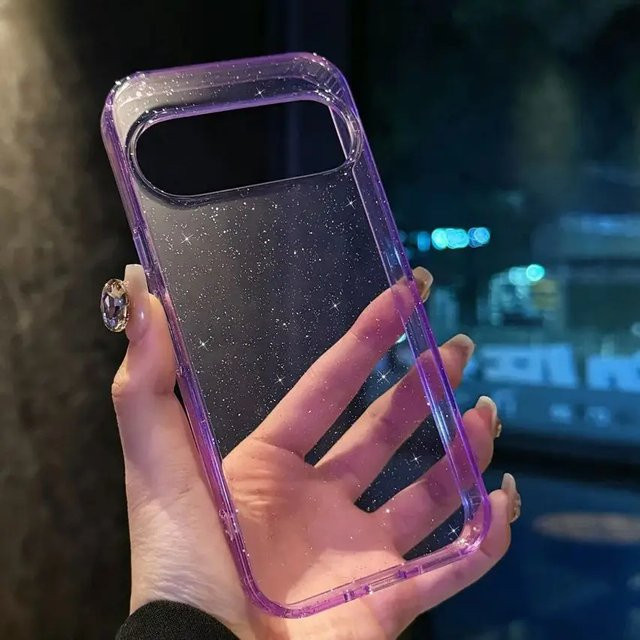 Transparente Glitzer-Schutzhülle mit Sternenhimmel aus Acryl und TPU für Google Pixel 10A, 9 Pro XL, A und 8 Pro - Bild 1