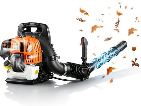VEVOR Benzin-Rückenlaubbläser mit 43 cc 2-Takt-Motor, Orange, 815 m³/h Luftvolumenstrom und 241 km/h Luftgeschwindigkeit - Bild 1